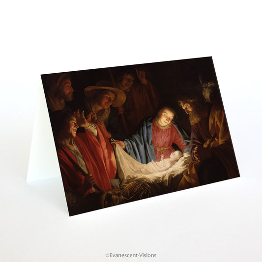 Adoration of the Shepherds Nativity Scene Christmas card