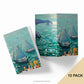 Front and back views of the On the Wings of the Morning Nautical Art Notecards