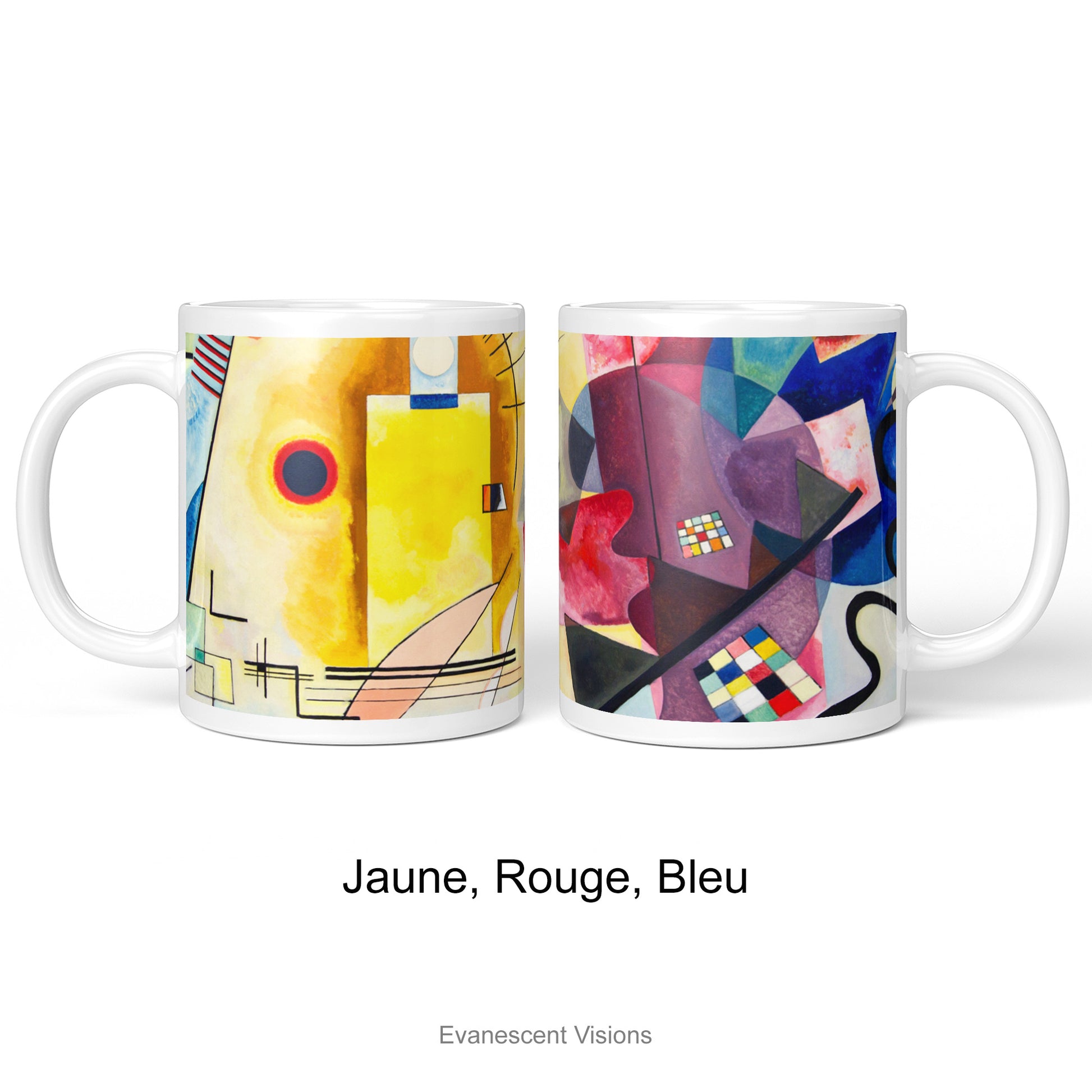 Kandinsky Abstract Art Mug design Jaune, Rouge, Bleu