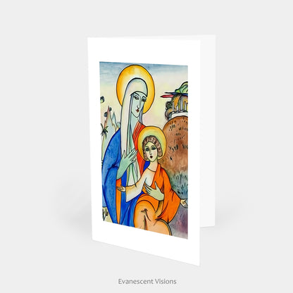 Kandinsky Madonna and Child Christmas Card standing up