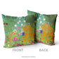 front and back of the Klimt Bauergarten Floral Art Cushion
