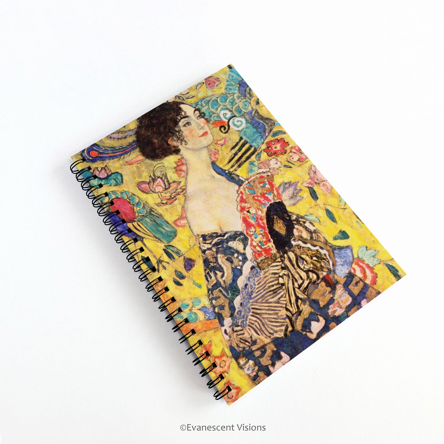 Klimt Dame mit Fächer Fine art Spiral Bound Notebook