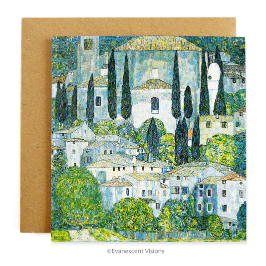 Klimt Kirche in Cassone Fine Art Greeting Card with envelope