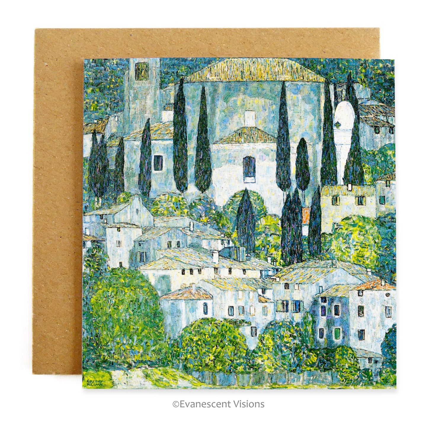 Gustav Klimt Kirche in Cassone Greeting Card with envelope