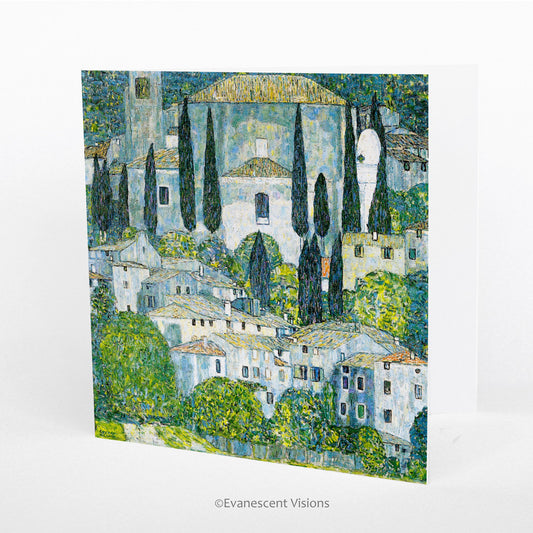 Gustav Klimt Kirche in Cassone Art Greeting Card