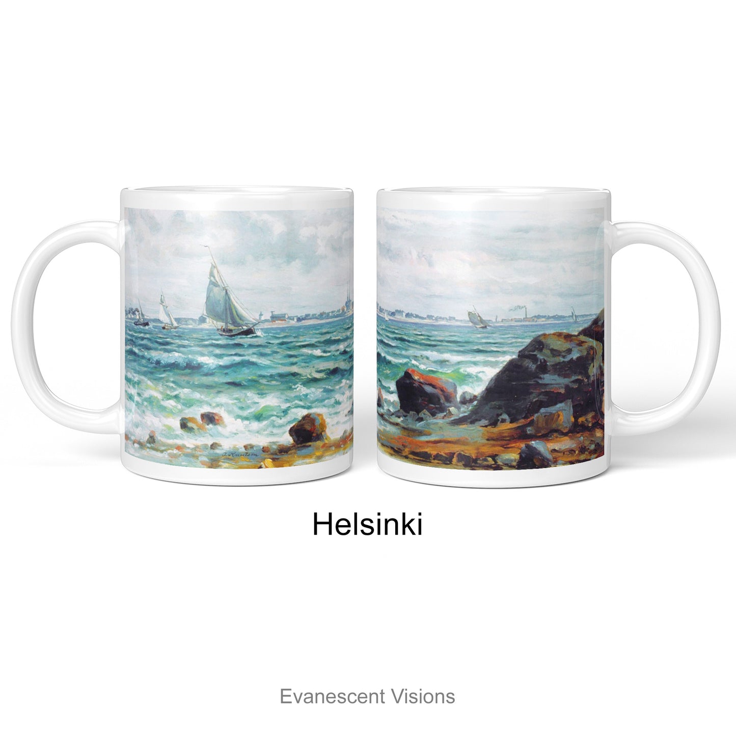 Nautical art mug with artwork Helsinki by Johan Knutson