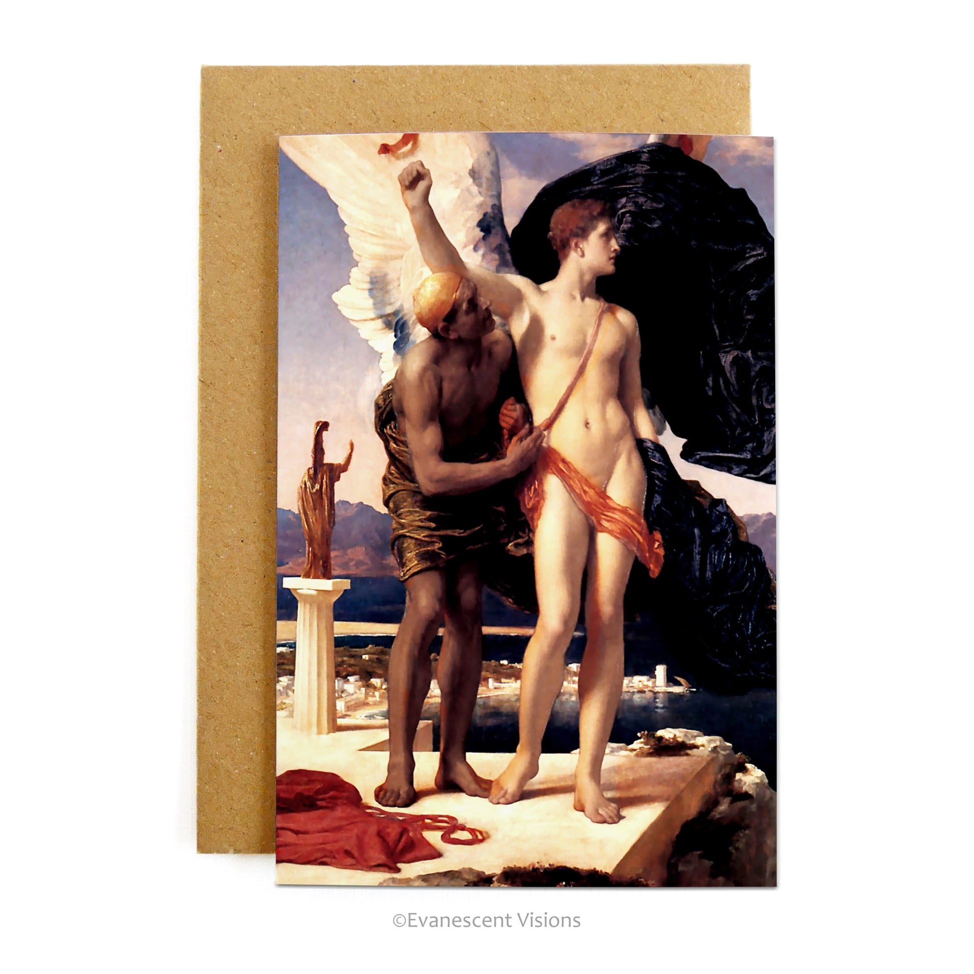 Frederic Leighton Icarus and Daedalus Greeting Card with envelope