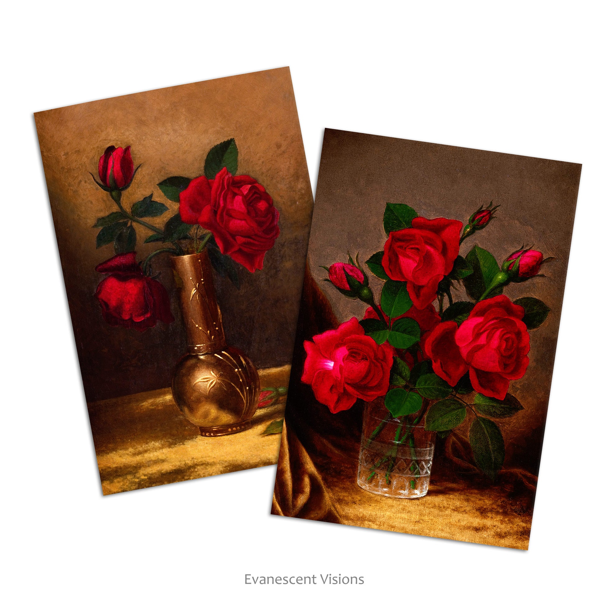 Red Roses Art Greeting Cards 