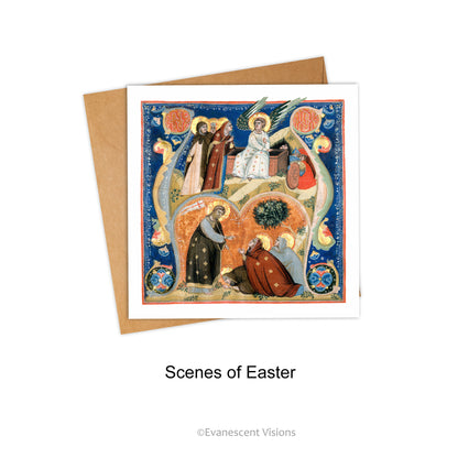 Medieval Illuminations Religious Greeting Card with the Scenes of Easter design
