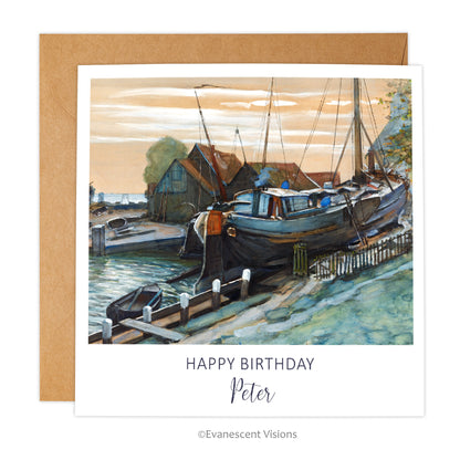 Mondrian Drydock at Durgerdam Personalised Birthday Card with envelope 