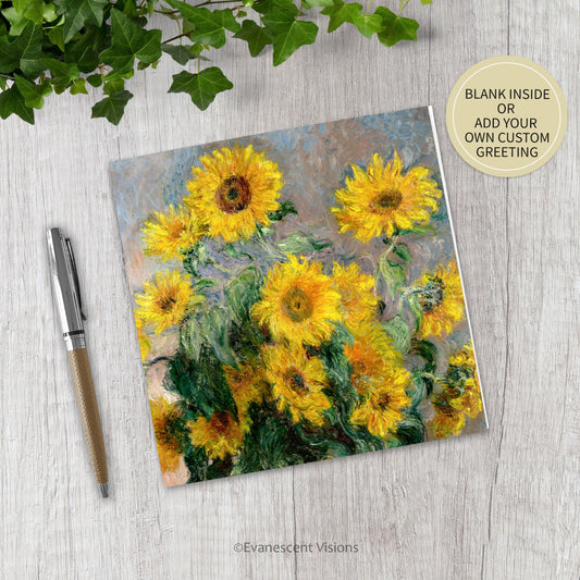 Monet Sunflowers Fine Art Floral Greeting Card