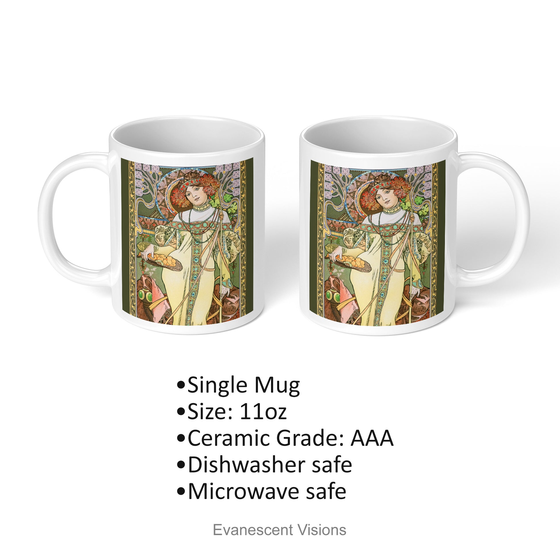 left and right side of the much autumn design 11oz glossy fine art mug