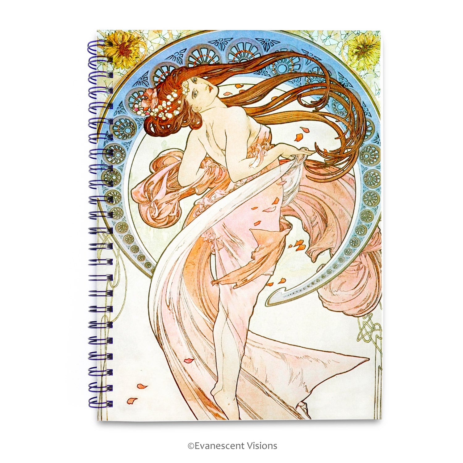 Mucha Dance Art Nouveau Style Spiral Bound Notebook