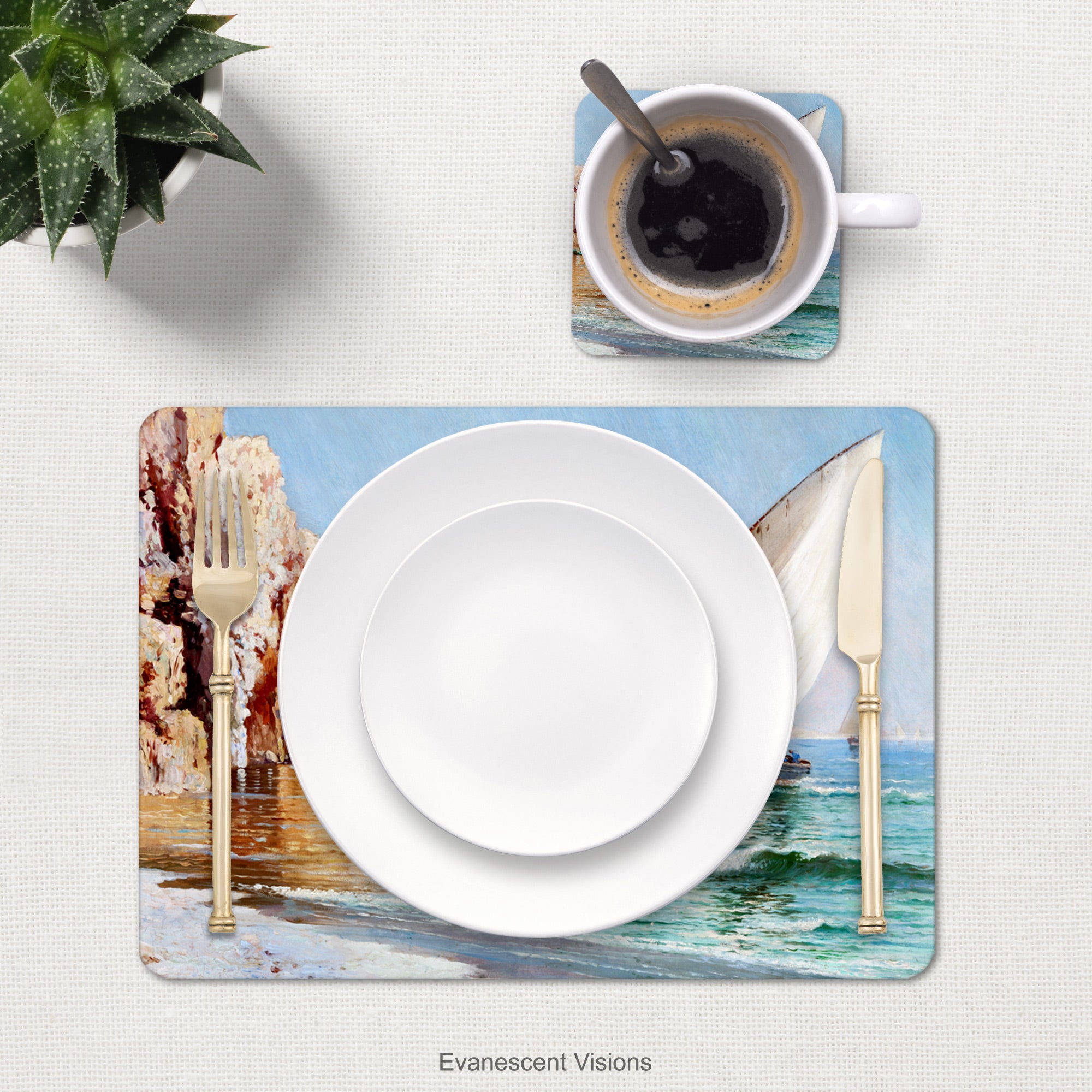 Placemat and sales coaster set