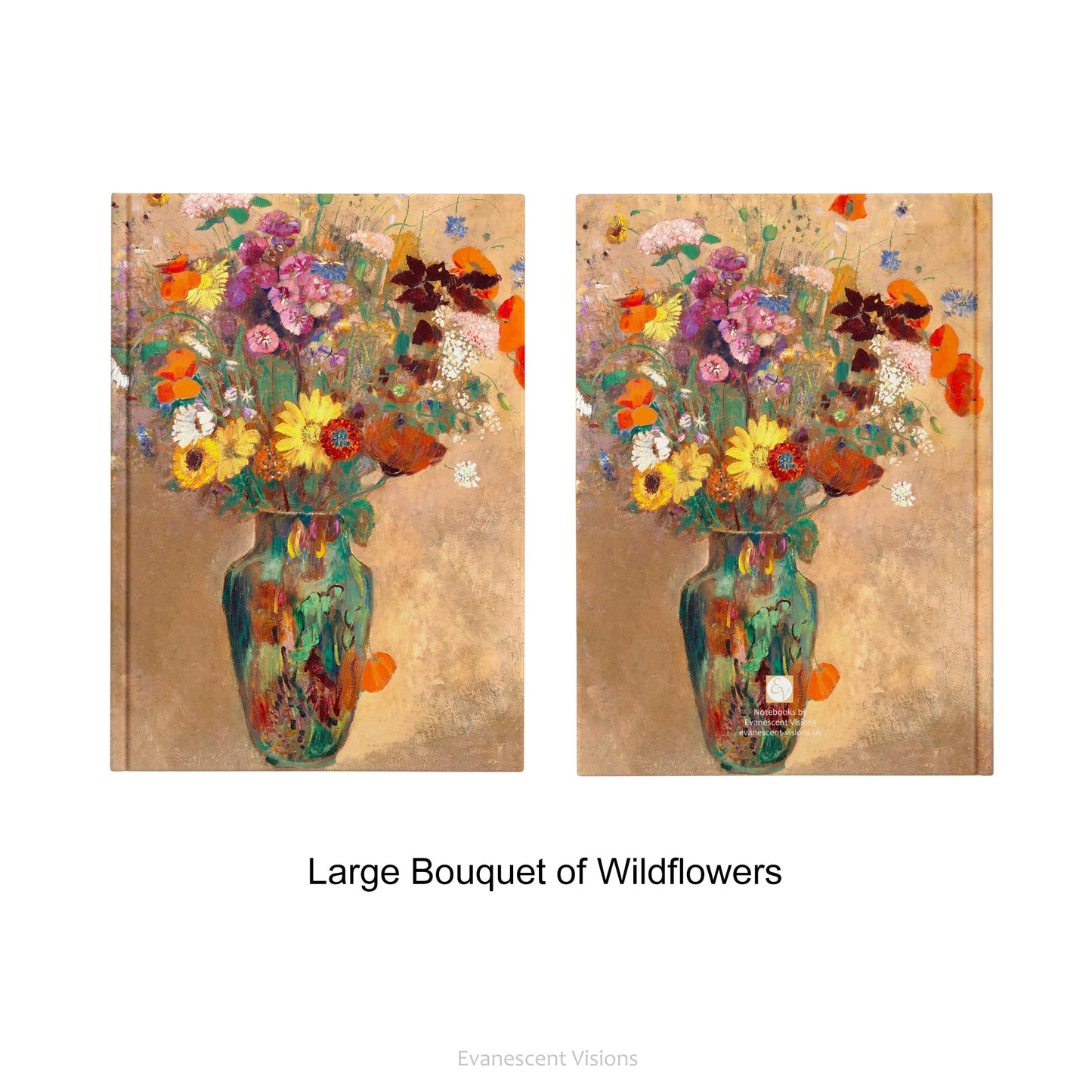 Floral Fine Art Hardcover Notebook with Odilon Redon painting titled Large Bouquet of Wildflowers