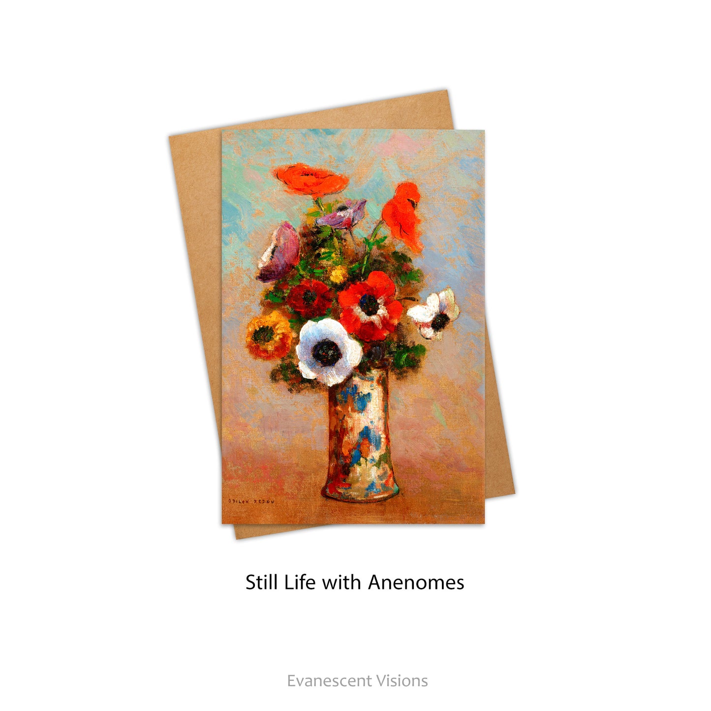 Flowers in a Vase Floral Fine Art Cards with Still Life with Anenomes design