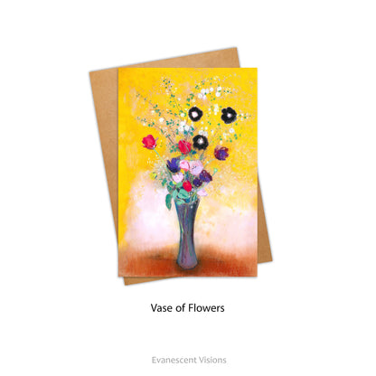Flowers in a Vase Floral Fine Art Cards with Vase of Flowers design