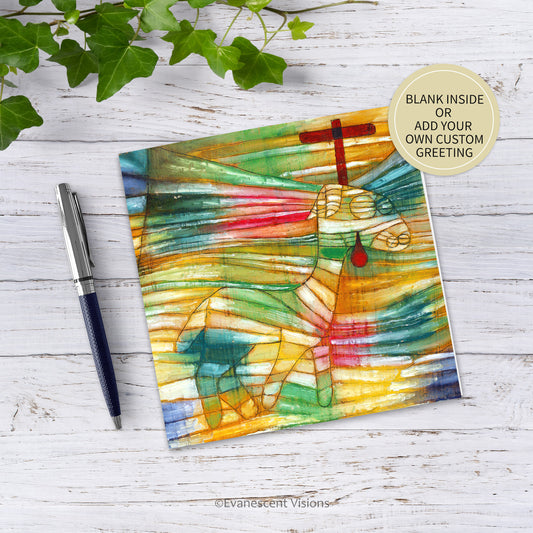 Paul Klee Art The Lamb and cross Easter  greeting card 