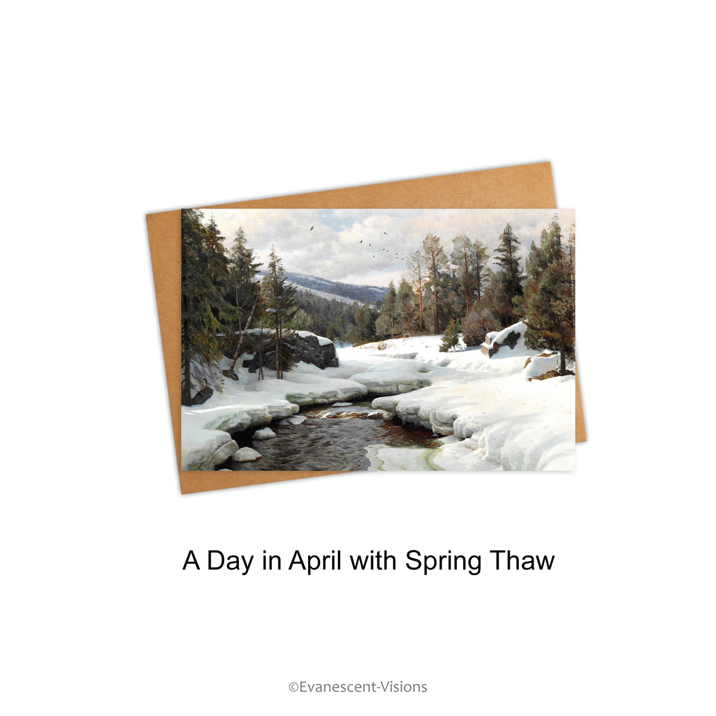 Snow Scene Art Card option 'A day in April with Spring Thaw'
