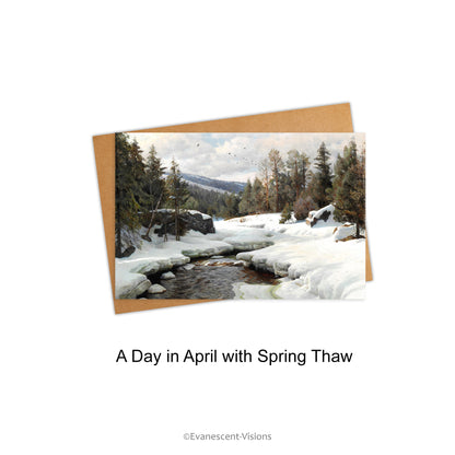Snow Scene Art Card option 'A day in April with Spring Thaw'