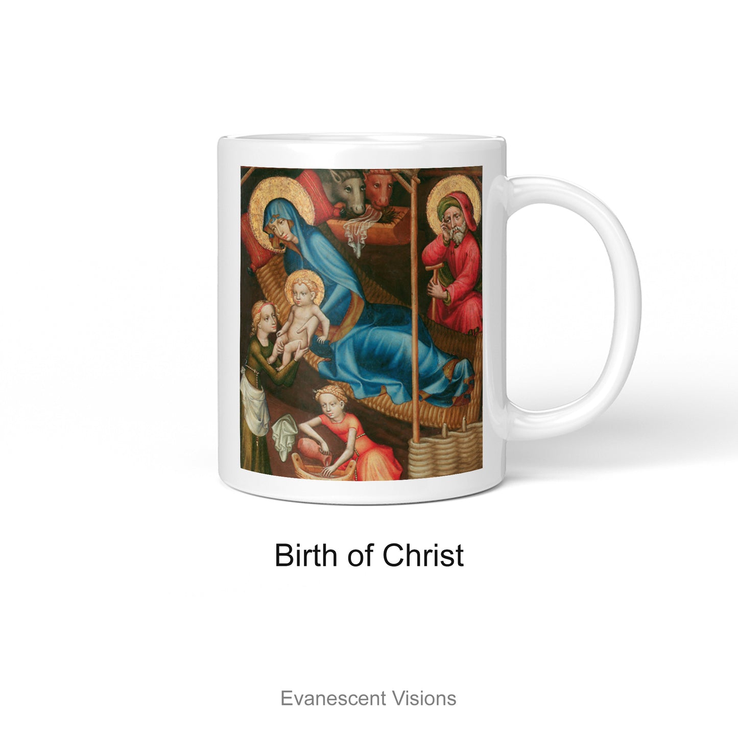 Personalised Fine Art Religious Mug option 'Birth of Christ'