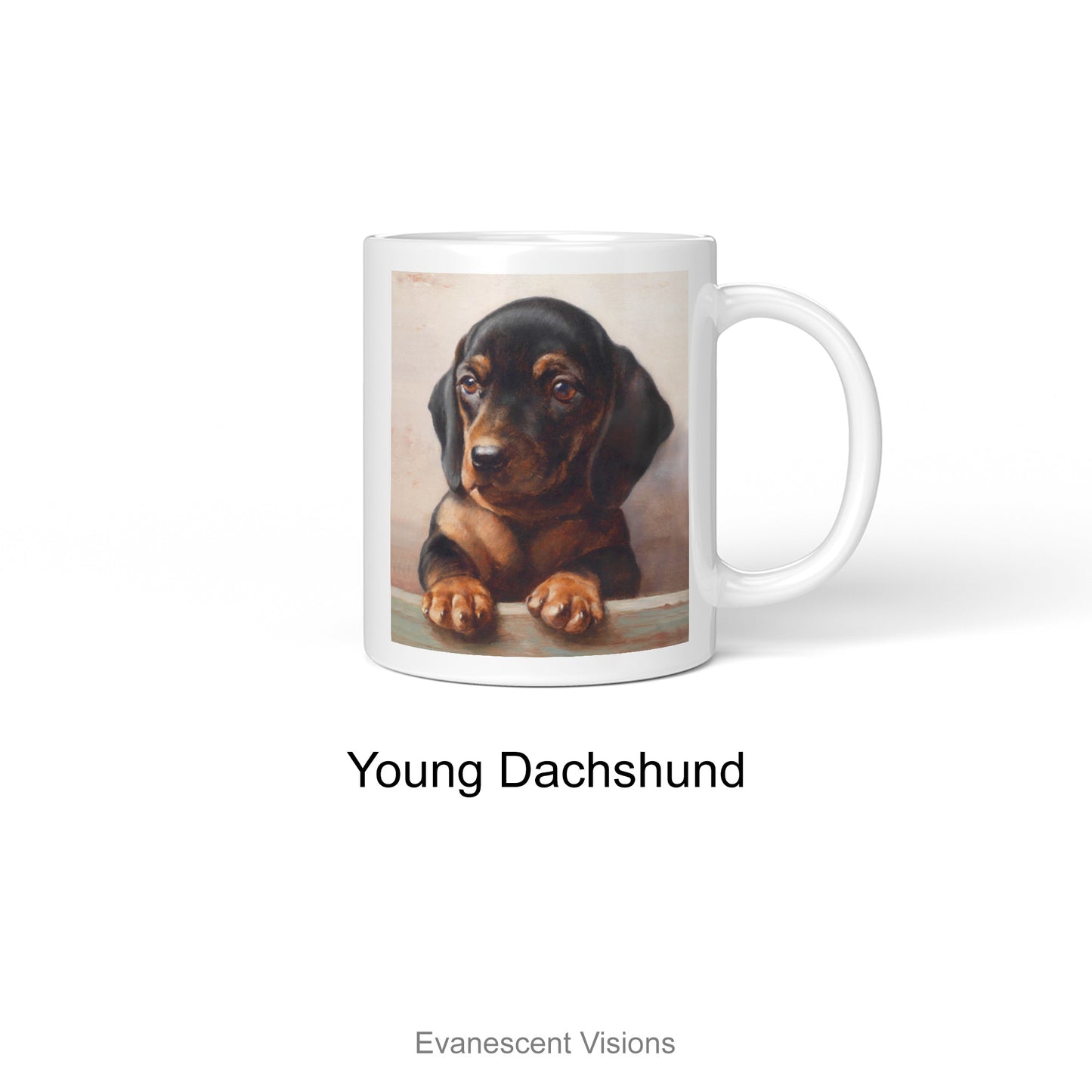 Personalised Dog Portrait Painting Art Mug Young Dachshund option