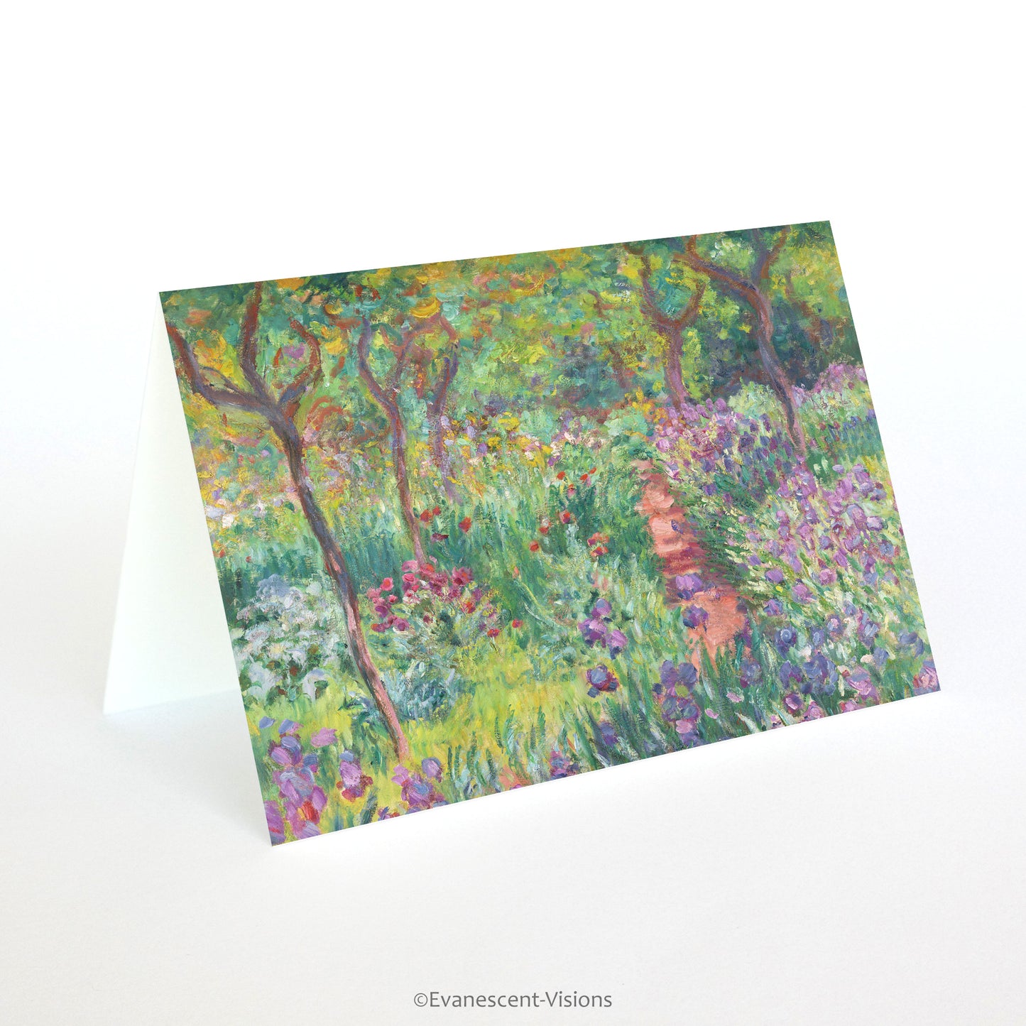 Evanescent Visions Claude Monet Artist's Garden design Fine Art Greeting Card standing up