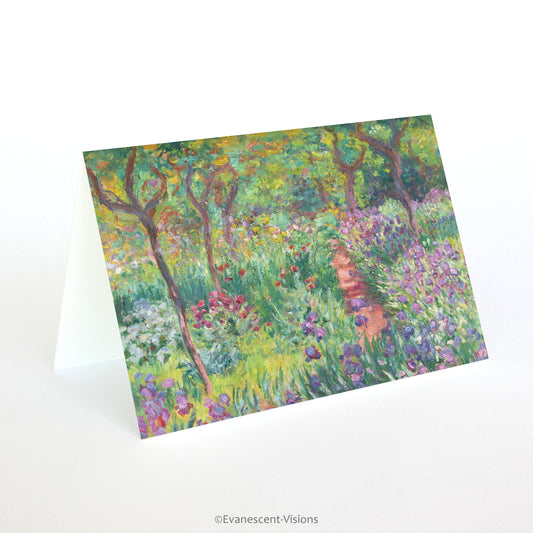 Monet Artist's Garden Fine Art Greeting Card standing up