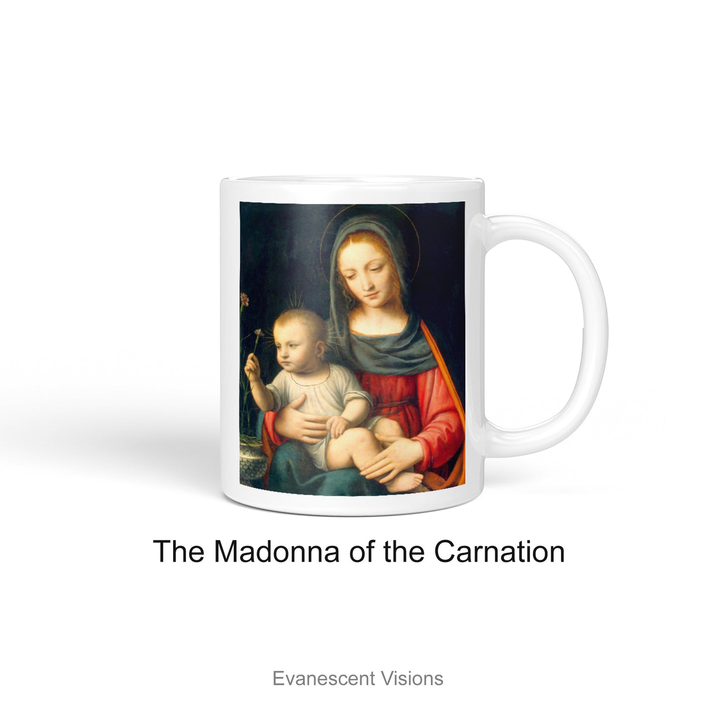 Fine Art Madonna and Child Religious Mug option 'Madonna of the Carnation'