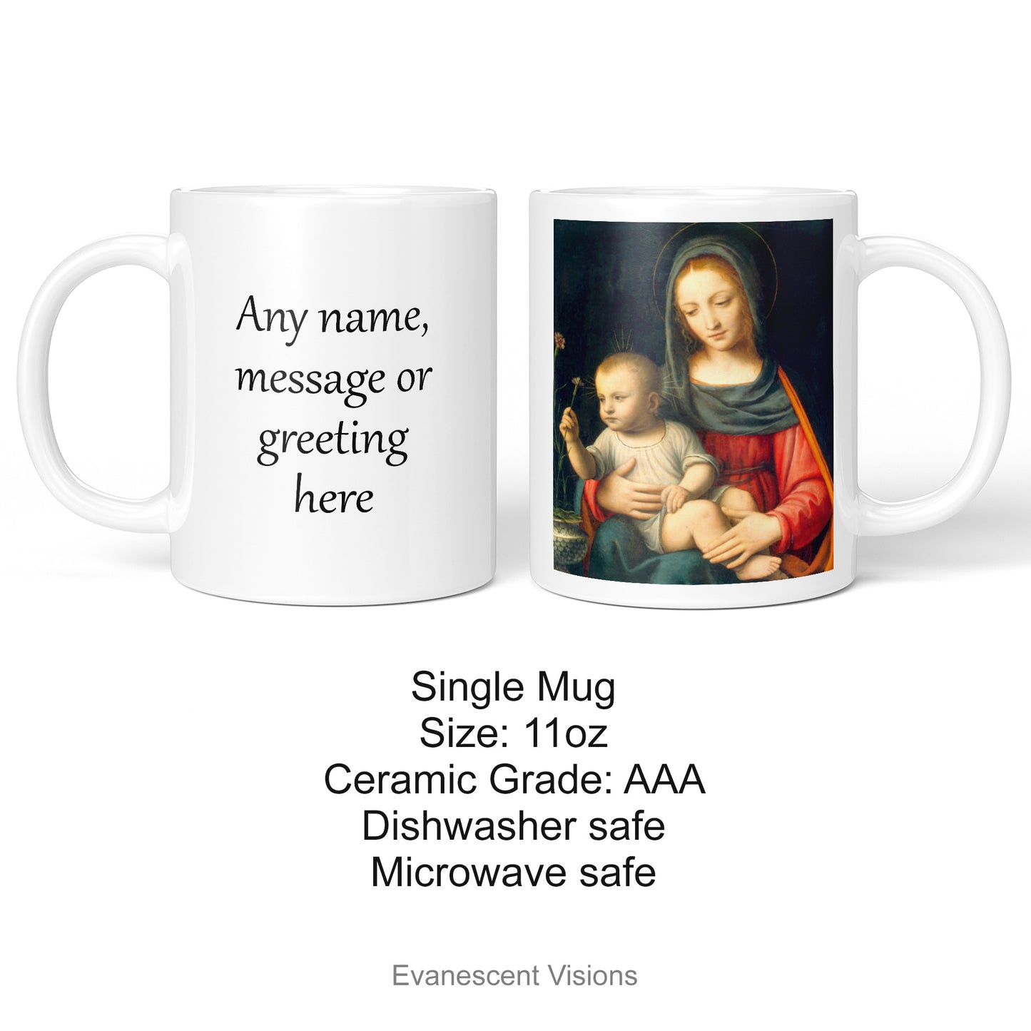 Fine Art Madonna and Child Religious Mug product details