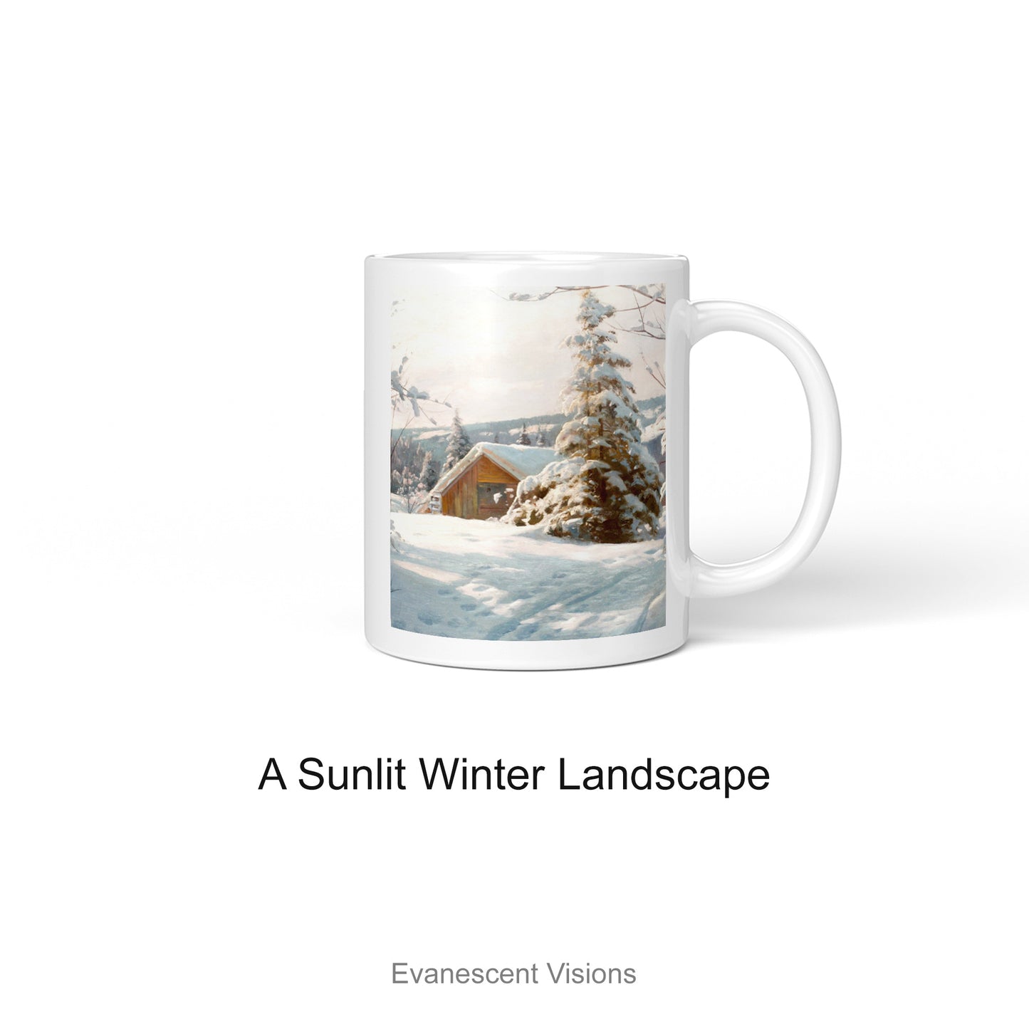 Personalised Winter Landscape Mugs, Christmas Art Mugs