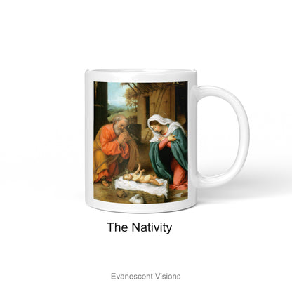 Fine Art Madonna and Child Religious Mug option 'the Nativity'