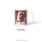 Personalised Dog Portrait Painting Art Mug Pug dog option