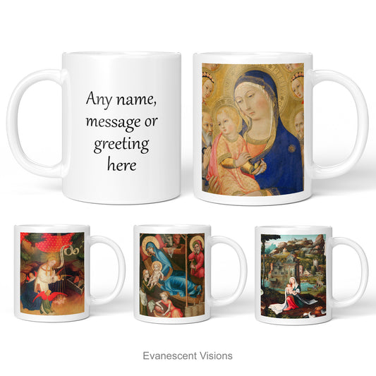 Personalised Fine Art Religious Mugs with personalisation option