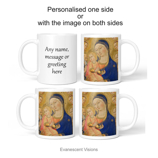 Personalised Fine Art Religious Mugs, personalised on one side or with design on both sides