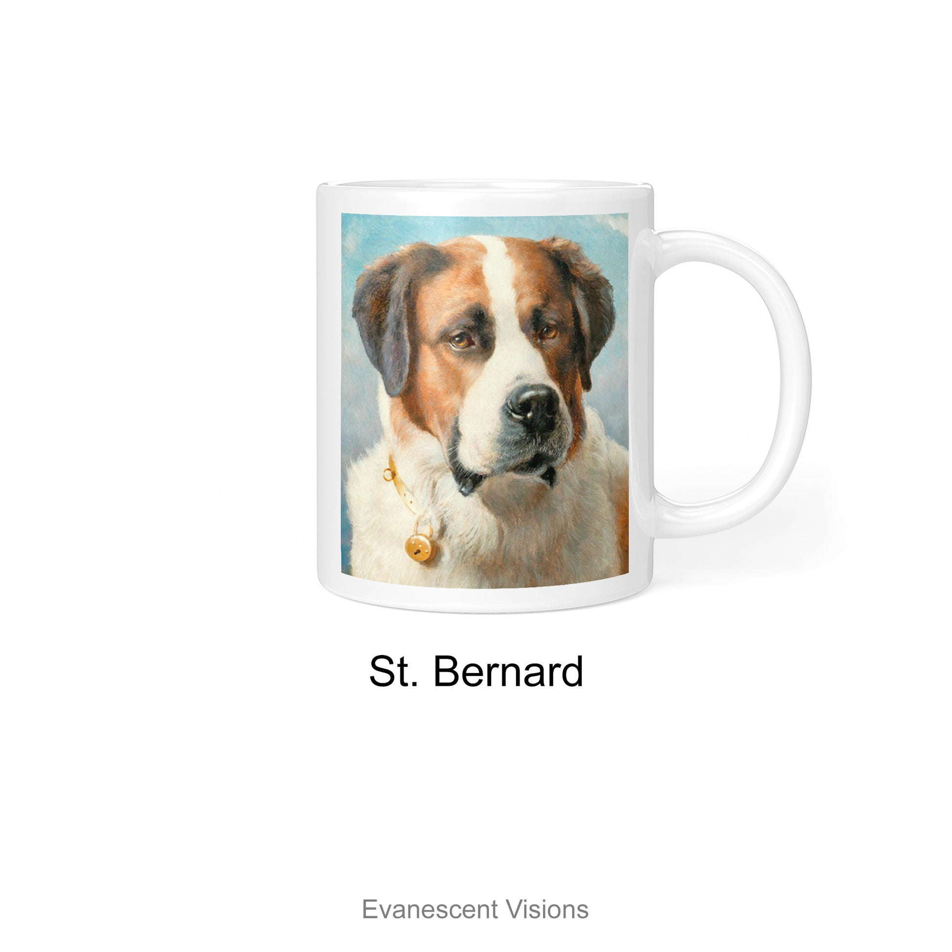 Personalised Dog Portrait Painting Art Mug St. Bernard option