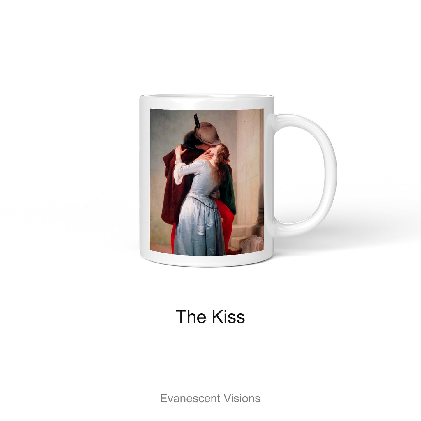 The Kiss personalised Art Mug for Anniversary or Valentine's Day