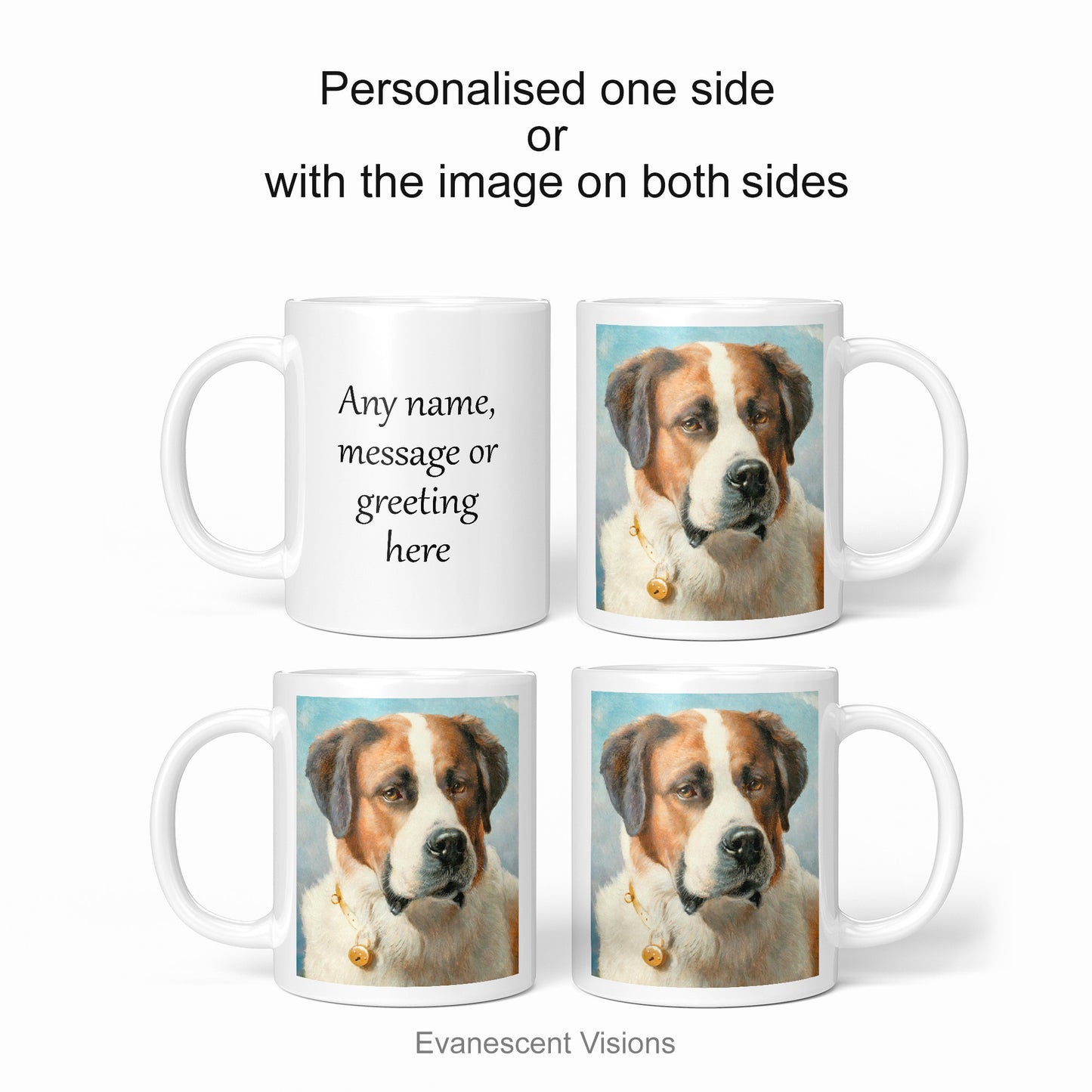 Personalised Dog Portrait Painting Art Mug options