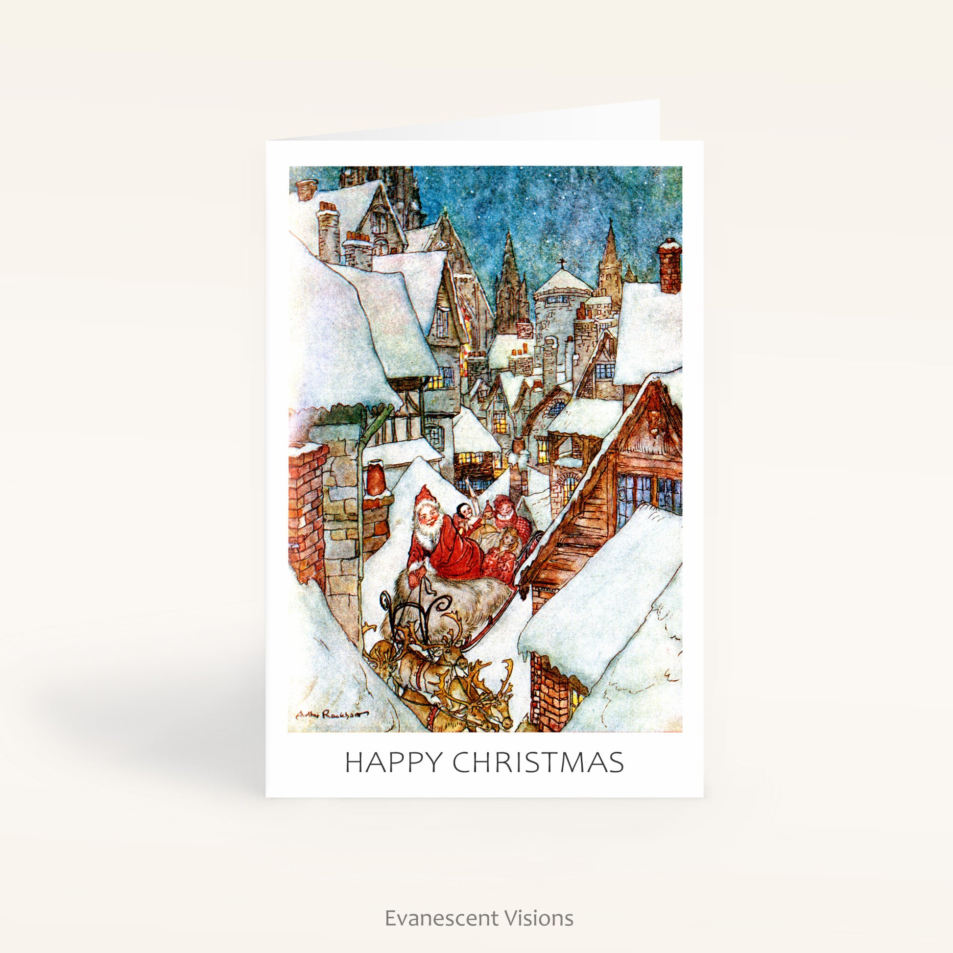 Arthur Rackham Santa Claus Christmas Card, Personalised or Blank, Sing ...