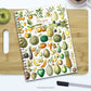 Vintage Fruit and Vegetables Patterned Spiral Bound Recipe Notebook on a chopping board