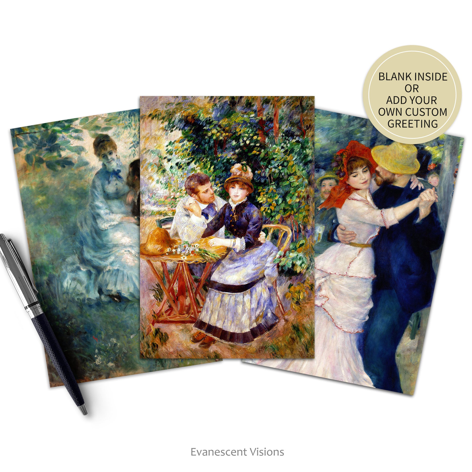 Renoir Romantic French Impressionist Art Cards Personalised or Blank