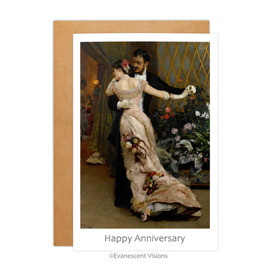Personalised Anniversary Card with  Rogelio de Egusquiza's artwork entitled The End of the Ball