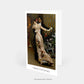 Personalised Anniversary Card with  Rogelio de Egusquiza's artwork entitled The End of the Ball standing on a surface