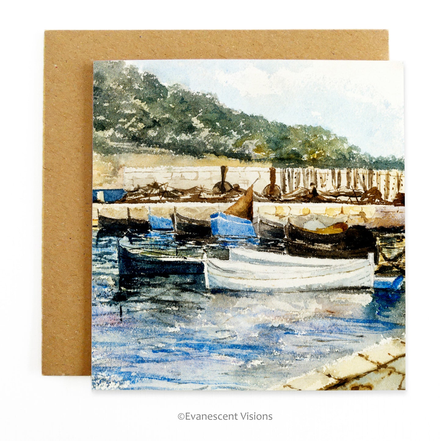John Singer Sargent Boats Art Greeting Card with envelope