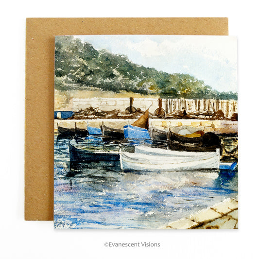 John Singer Sargent Boats Art Greeting Card with envelope