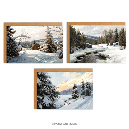 Fine Art Snow Scene Landscapes Christmas Cards