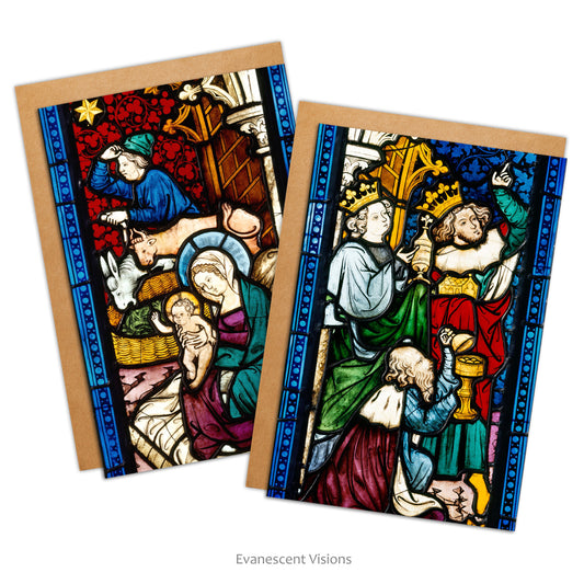 Medieval Stained Glass Art Christmas Cards