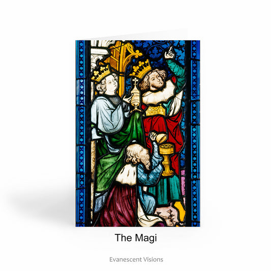 Medieval Stained Glass Magi Art Christmas Cards