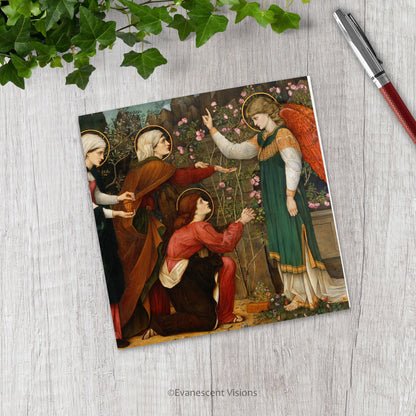 Three Marys with an Angel Greeting Card