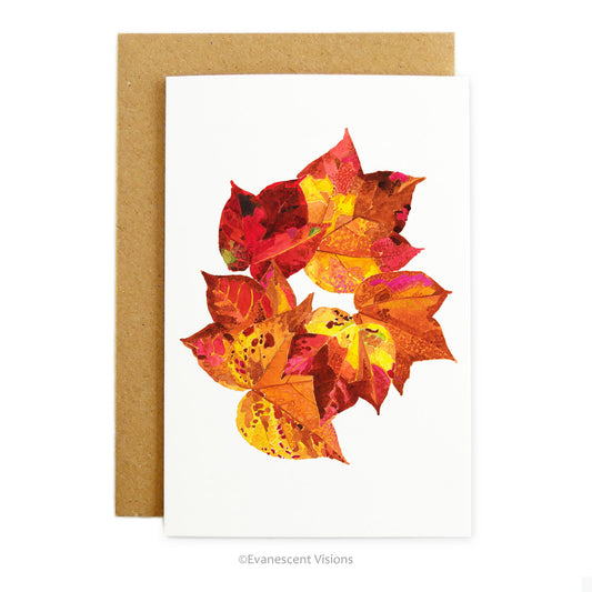 Autumn Fall Leaves Fine Art Greeting Card with envelope